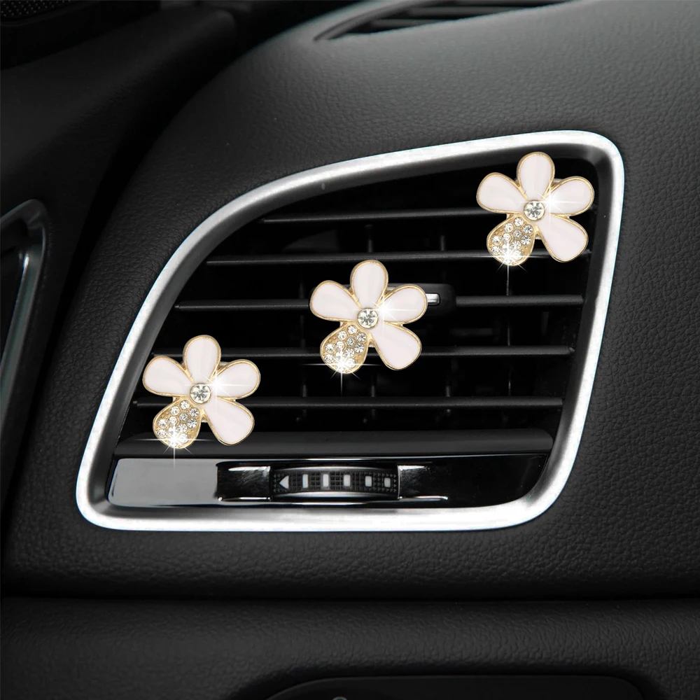 3 pcs Car Decorations Flower Car Air Freshener Vent Clip Car Decor Car Accessories Interior Car Decorations for Women Girls