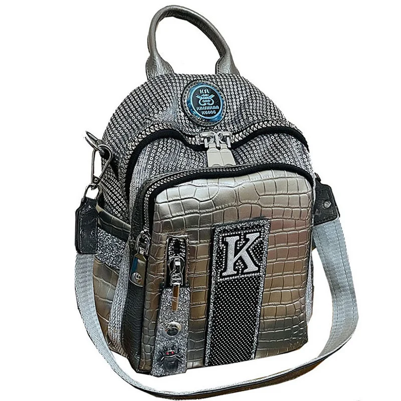 

Female Quality Vegan Leather Backpack Large Capacity Girl Schoolbag Women Fashion Diamond Travel Backpacks Casual Daily Daypack