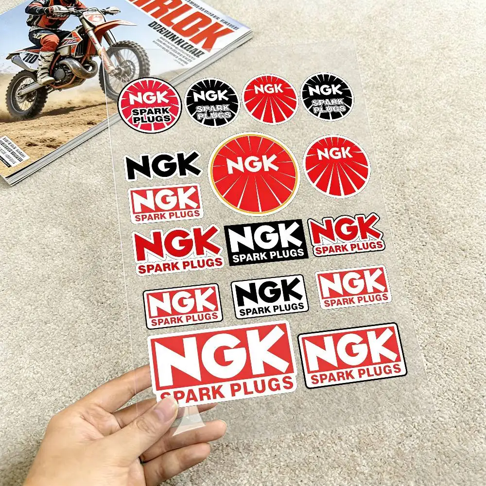 

Logo For NGK Reflective Motorcycle Stickers, 3M Safety Warning At Night In The Dark Scooter Helmets