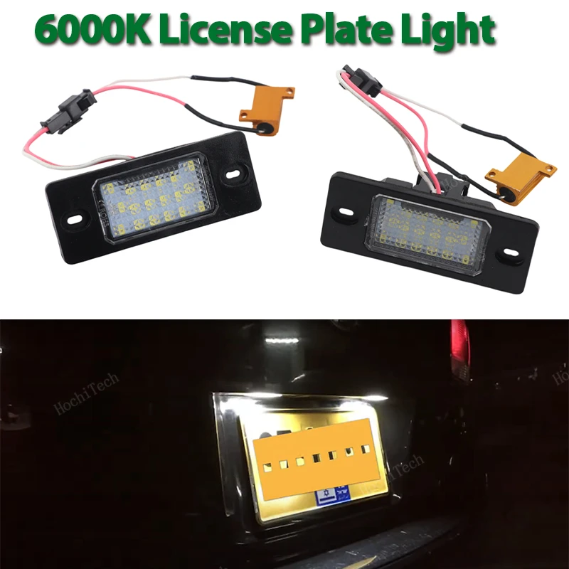 2PCS Number Plate Upgrade Lighting Error Free for VW Tiguan 09-12 Golf 5 Touareg MK1 Passat B5.5 Porsche Cayenne 955 957 2002-10