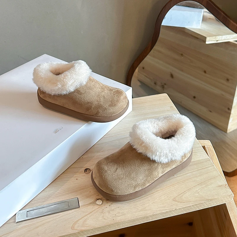 Stivali da neve per bambini 1-18 anni Giallo Marrone Imbottito Addensato Ragazzi Ragazze Scarpe di cotone Morbide stivali corti antiscivolo per bambini