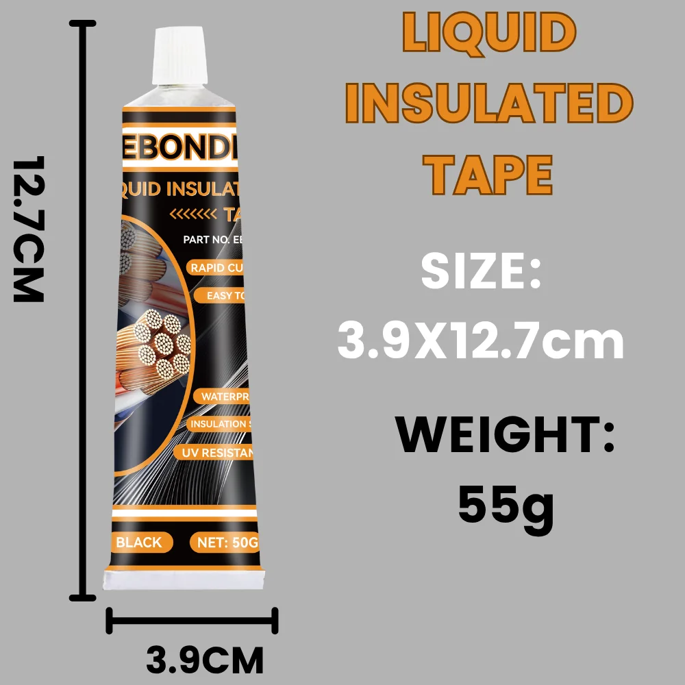 Black Waterproof Liquid Electrical Tape Rubber Insulating Cable Wire Coat Glue Insulation Adhesives Sealer Home Fix Line Glue