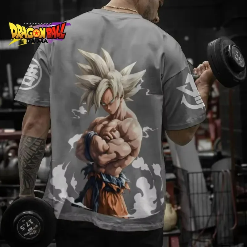 DRAGON BALL 2025 Camiseta de algodón de verano para hombre Super Saiyan Street Anime impreso Harajuku suelto Casual versátil Top para padres e hijos