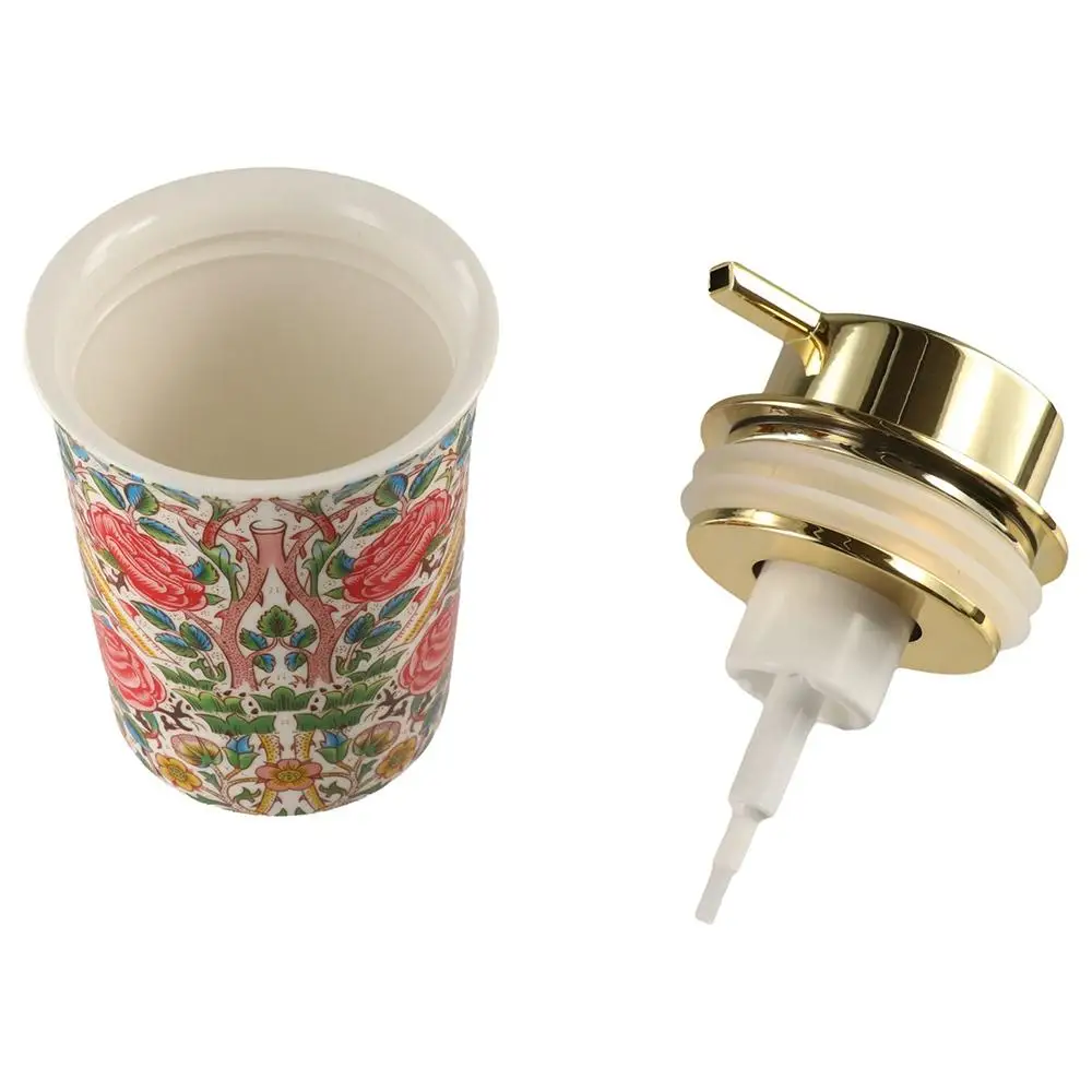 Dispenser di sapone in schiuma ceramica decorativa floreale Bottiglia di schiuma liquida delicata di lusso Bottiglia di pompa per sapone per le mani vintage da 250 ml