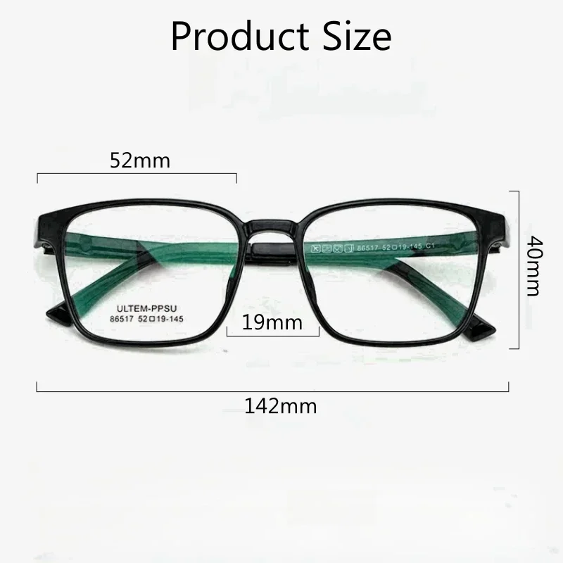 

Гибкие мужские очки TR90, новые сверхлегкие квадратные оптические очки по рецепту, оправа для близорукости, женская модная оправа 86517S
