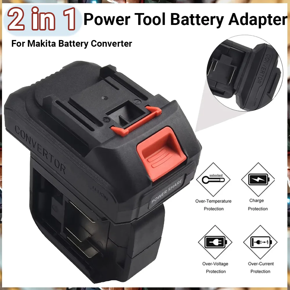 

BATTERY ADAPTER 2 in 1 Battery Converter for Makita Impact Drill Wrench Screwdrivers for 18V Battery Adapter Electrical Tool