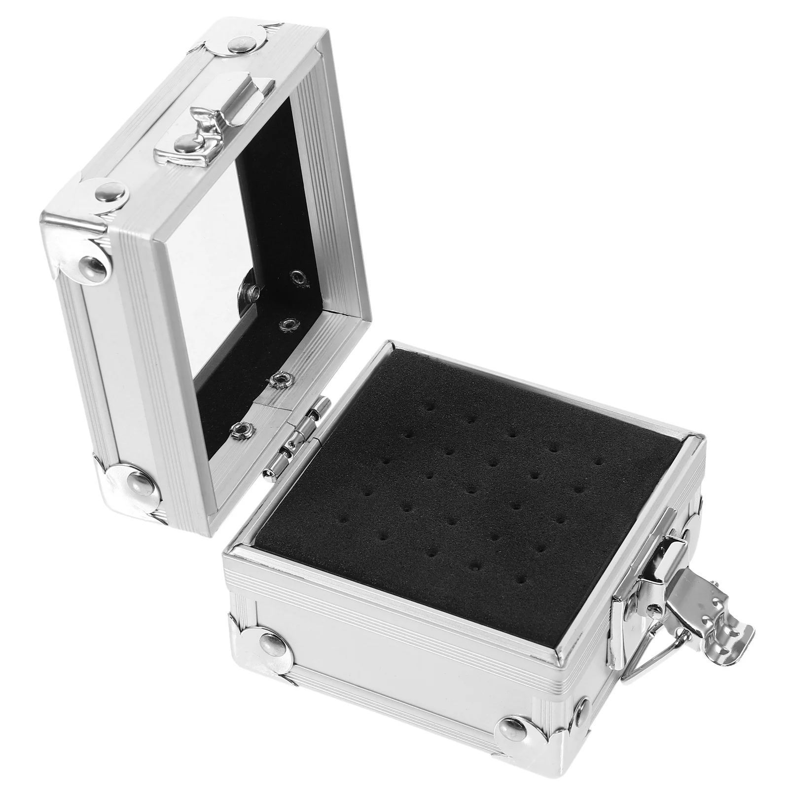 

Durable Metal Nail Drill Bits Container Stylish Design Dustproof Wear Resistant Practical Organizer for Salon Use