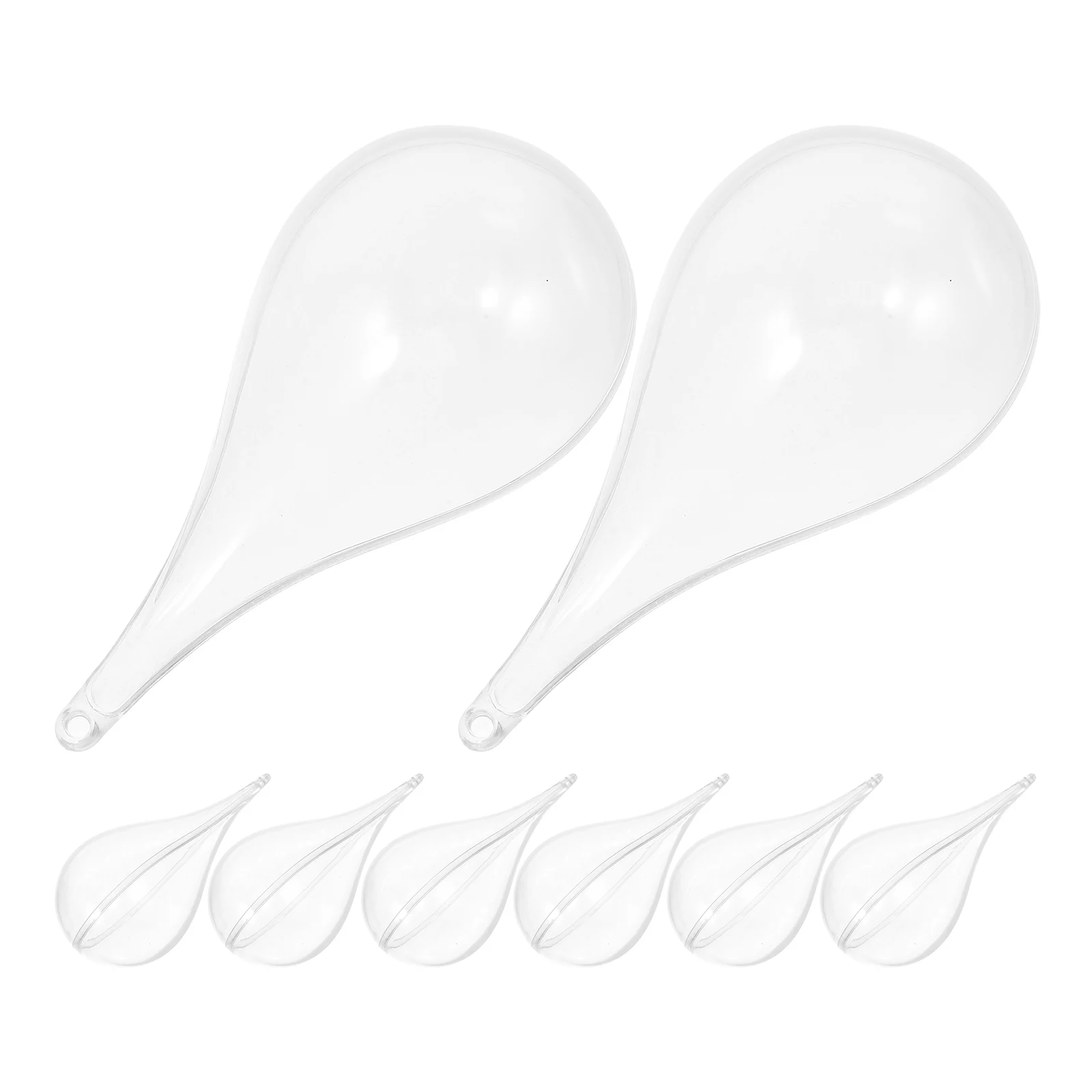 

8pcs Water Drop Hanging Ornaments Fillable Transparent Ball Diy Party Decor -Drop Shaped Candy Boxes Clear Plastic Craft Balls