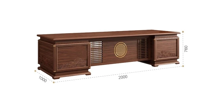 

New Chinese office desk and chair combination solid wood boss table