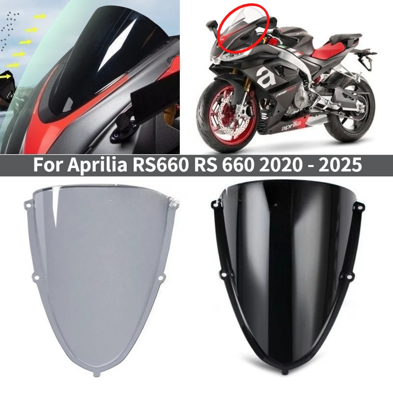 

For Aprilia RS660 RS 660 2020 2021 2022 2023 2024 2025 Motorcycle Windshield Double Bubble Windshield Accessories
