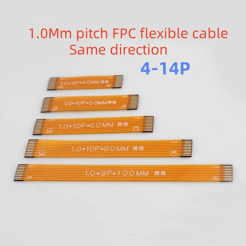 1/5pcs 1.0mm Pitch FPC Flexible Flat Cable 4-14Pin Flexible Extension Wire for Electronics