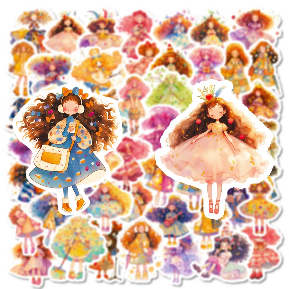 

10/30/56pcs Cute Aesthetic Graffiti Girl Cartoon Stickers Kid Toys Decals for Skateboard Luggage Phone Kawaii Waterproof Sticker