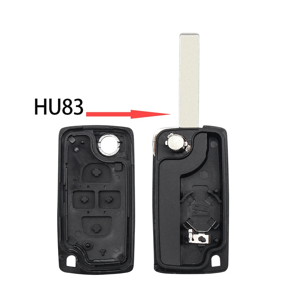 KEYYOU chiave a distanza per auto a 4 pulsanti per Peugeot 207 307 308 407 per Citroen C2 C3 C4 C5 custodia per chiave a scatto CE0536 HU83 lama con