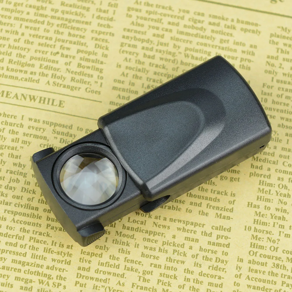 

20X Mini Handheld Magnifier Folding Pull Out Magnifier with Light Jewelry Viewing Magnifier