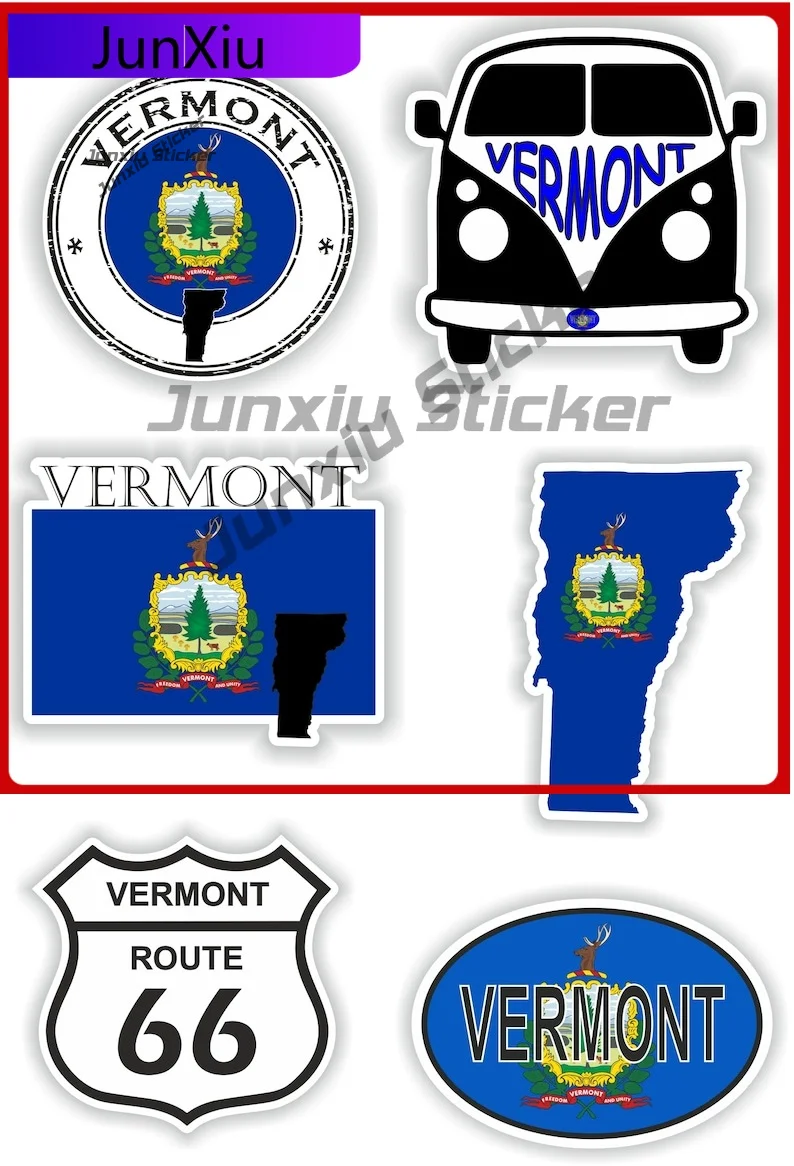 

Vermont Flag United States Vinyl Stickers Travel Vacation Decals Exterior Accessories Reflective Stickers For Car Personalized