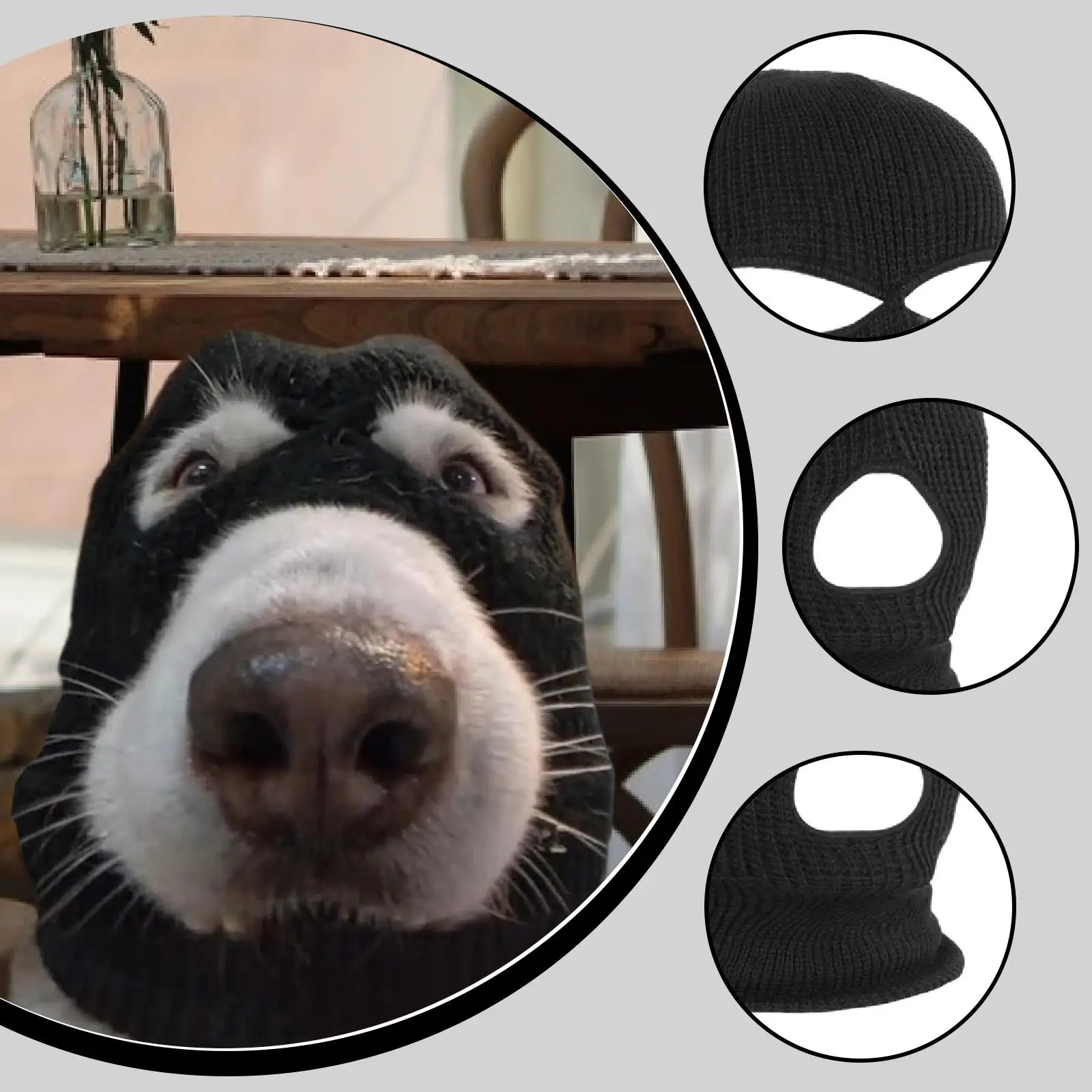 Dog Ear Muffs Polyester Knitted Hat Funny Warm Headgear Cosplay Mask Noise Protection for Winter Medium Large Pet Parties