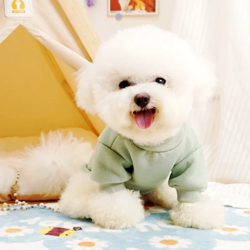 Winter Warm Pet Dog Clothes Letter Print Dog Hoodies Soft Puppy Costume Fashion Cat Sweatshirt Pet Hoodies Bichon Frise Clothes