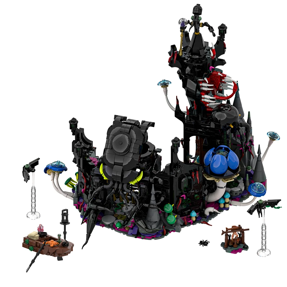 MOC Eldritch Castle Bouwstenen Model Horror Monster Huis Black Eldritch Castle Architectuur Bricks Montage Speelgoed Kids Gift