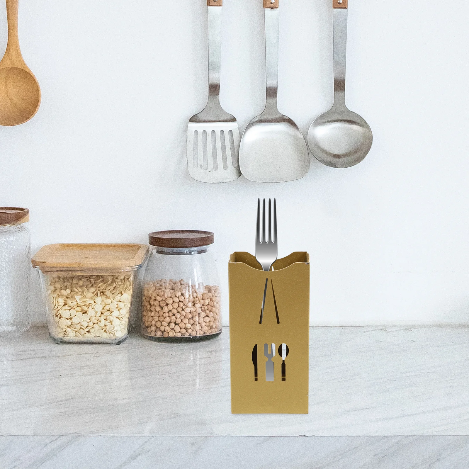 

Держатель для палочек для еды из нержавеющей стали, большой емкости, органайзер для посуды, вилки, ложки, столешница для хранения, кухонные аксессуары