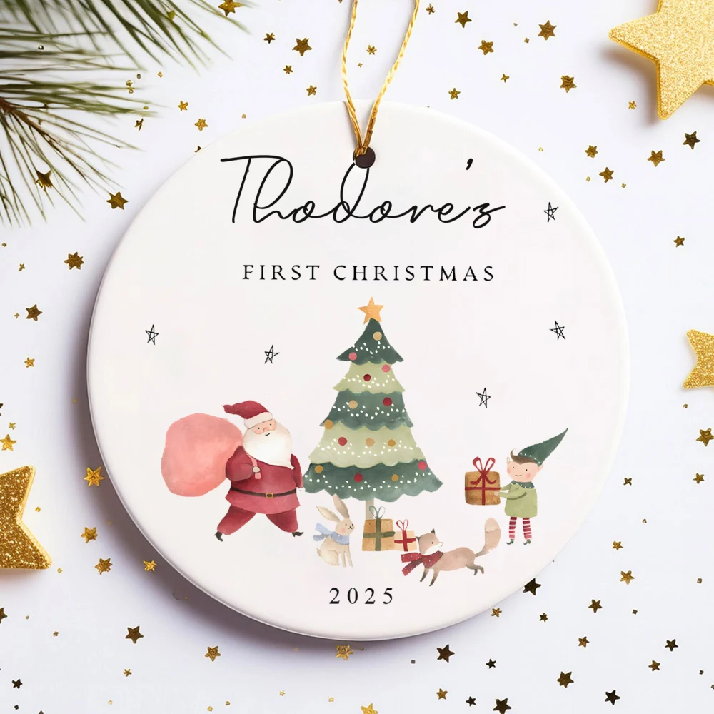 Personalized Baby's First Christmas Ornament Custom 1st Christmas Keepsake Newborn Baby Gift Baby Boy or Baby Girl Ornament