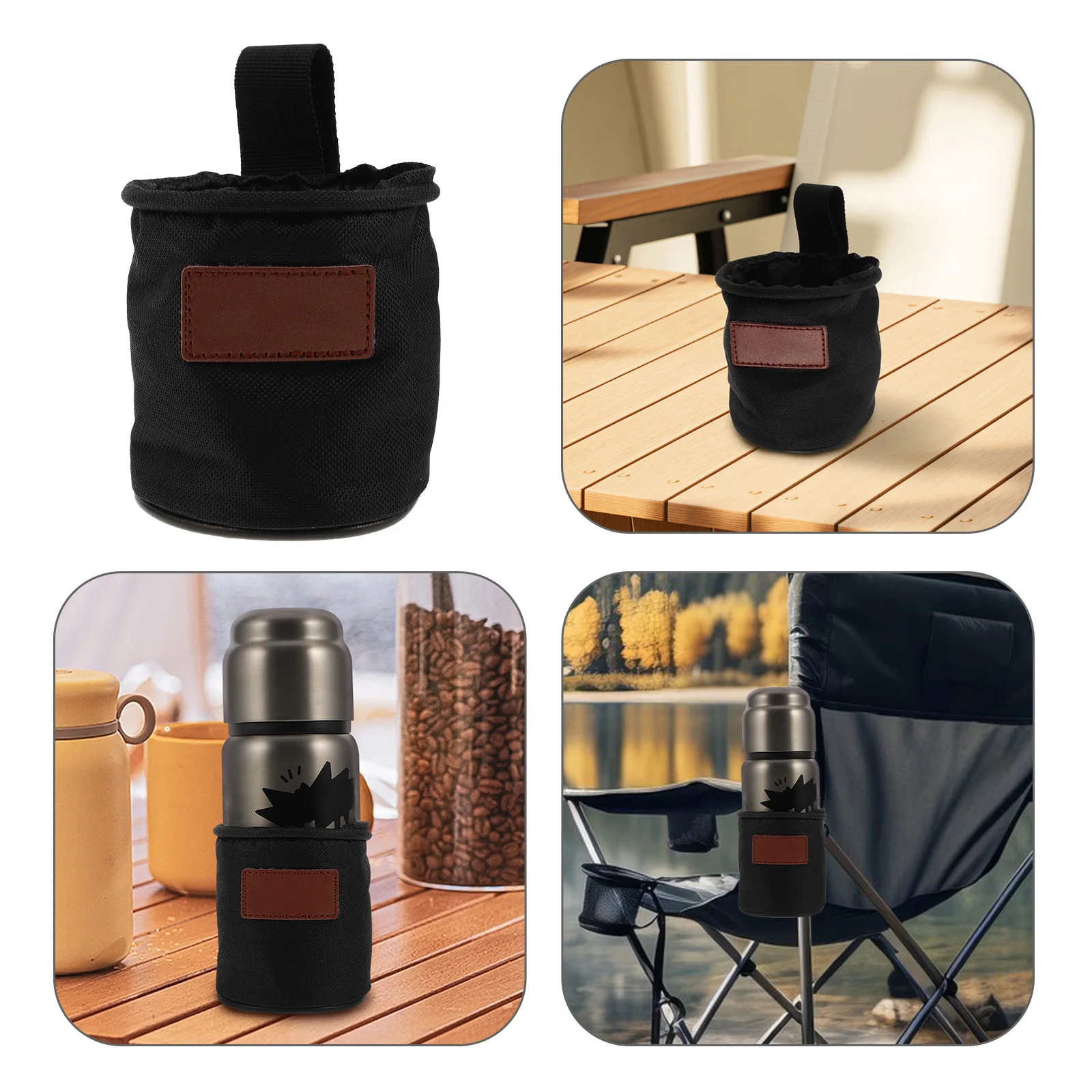 

Kettle Cover Camping Chair Cup Holder Outdoor Bottle Storage Oxford Cloth Lightweight Portable Adjustable Nonslip Design Water