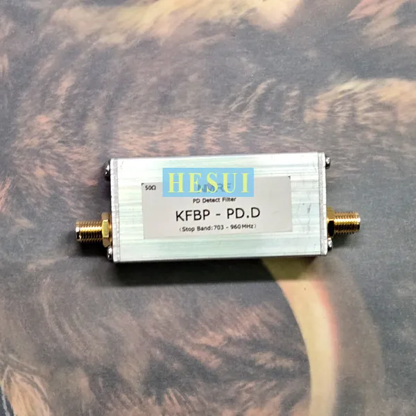 Special filter for partial discharge detection of 300~ 1500MHz wide stopband power equipment, SMA interface