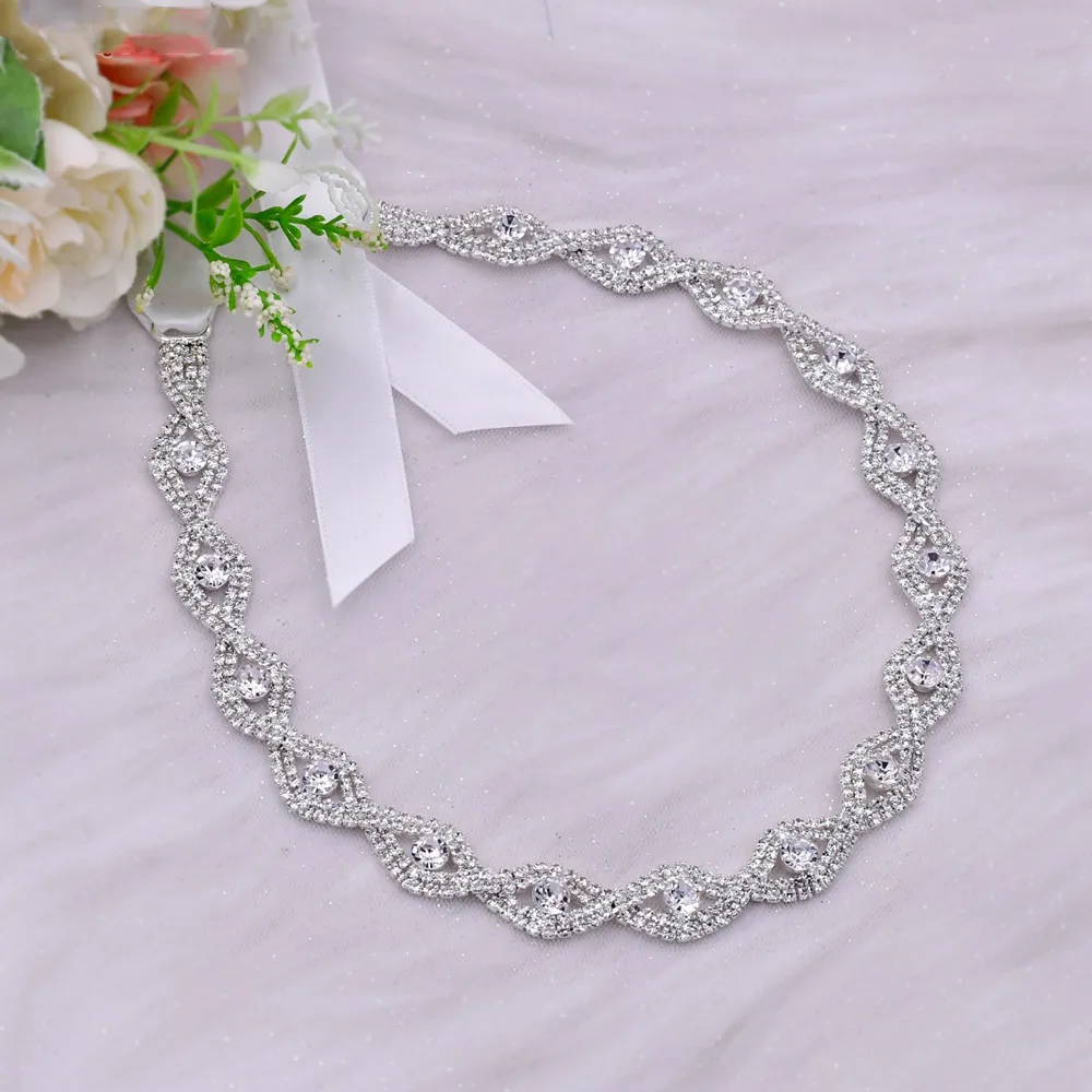 

TRIXY S302 Silver Rhinestones Bridal Belt Accessories Shiny Women Dresses Waistband Wedding Decoration Girdles Party Sash