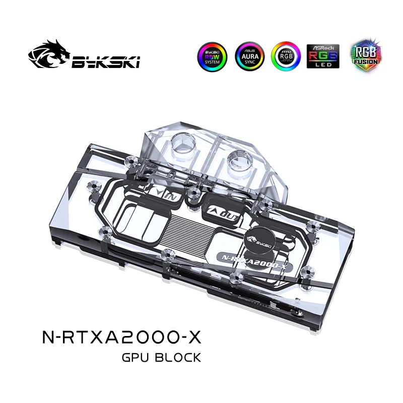 Bykski Water Block Use for Leadtek RTXA2000 GPU Card /Copper Cooling Radiator RGB SYNC / N-RTXA2000-X