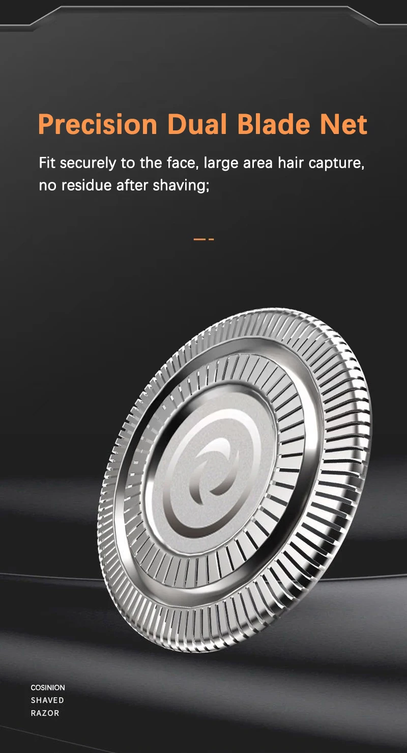 Floating 7-Blade 5-in-1 Electric Shaver For Men Rechargeable Nose Hair Trimmer Facial Cleaning Massager Bald Head Beard Razor