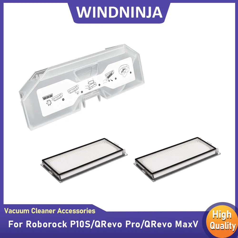 Replacement Dust Box HEPA Filter for Roborock P10 Pro/QRevo Pro/QRevo MaxV/QRevo S/QRevo Plus/P10S/P10S Pure Vacuum Cleaner