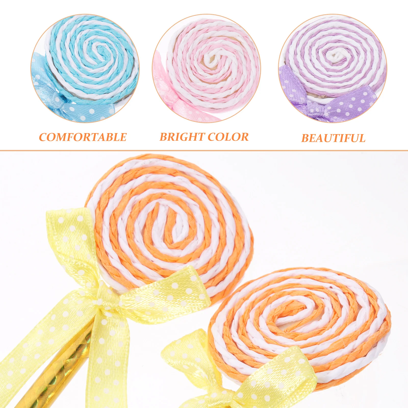 

10 Pcs Plastic Ballpoint Pen Pens Stylus Lollipop Desktop Ball-point Stationery