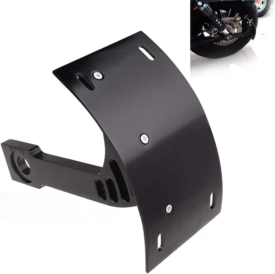 

1” Axle Universal Motorcycle License Number Plate Holder Swingarm Mount Curved Vertical Bracket For Harley Honda Yamaha Suzuki