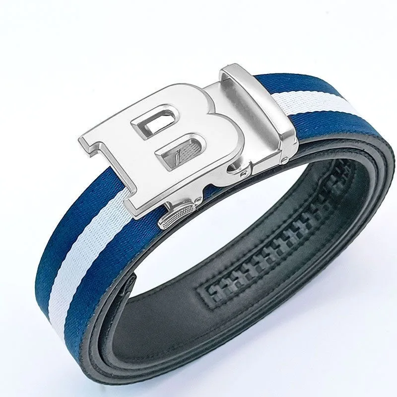 New Business Men Belts Casual Fashion Luxury Designer Famous Brand Male belt Buckle Canvas Leather Belt for men jeans