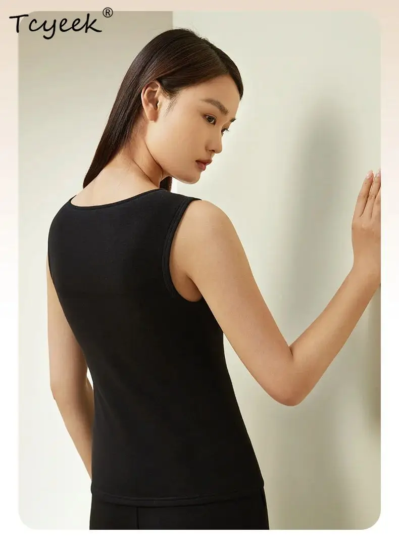 

Tcyeek, 30%Mulberry Silk Elegant Knit Camisole, Women O Neck Sleeveless, Basics Casual Tank Tops, 2024 Summer Autumn T47637QM