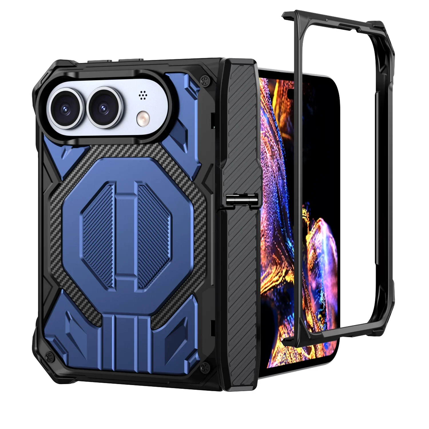 Case For iphone Duo, Stand Hinge Protection Military-Grade Protection Rugged Magnetic Shockproof Cover Mobile phone accessories