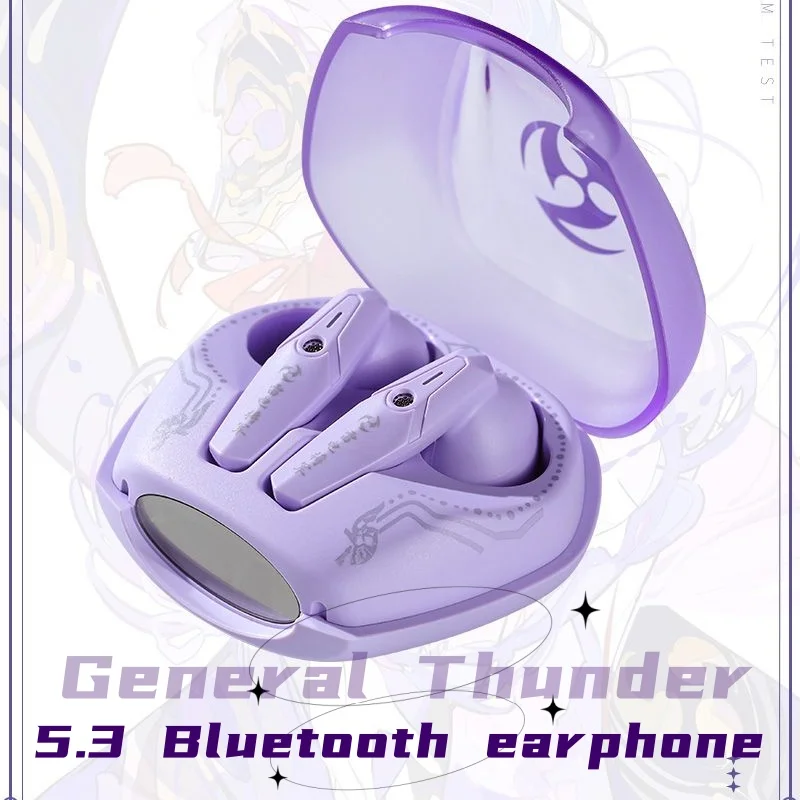 

Genshin Impact Thunder General TWS Earphone 5.3 Wireless Bluetooth HIFI Noise Reduction Voice Iphone Android Portable Earphone