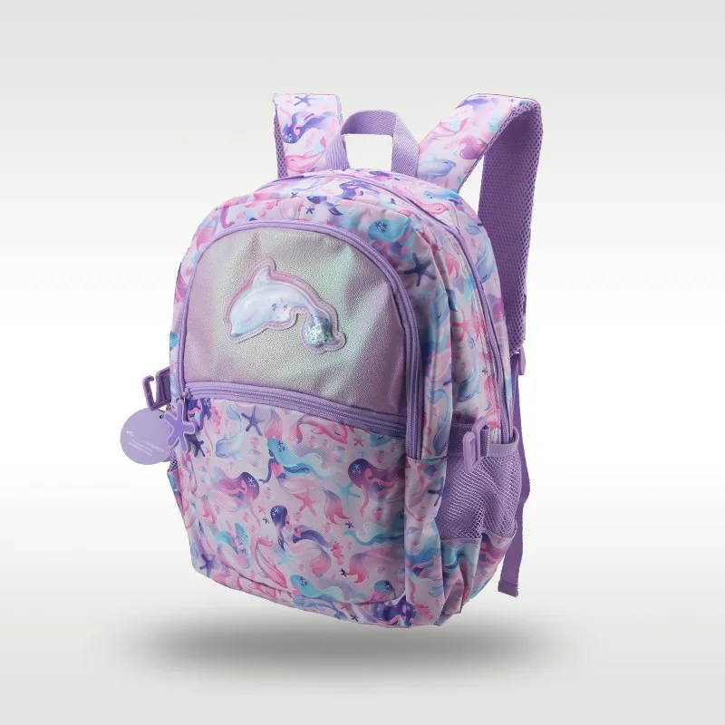 Australian Mermaid Dolphin Student Backpack Large Capacity Travel Storage Backpack Cute Waterproof Multifunctional Backpack view 2