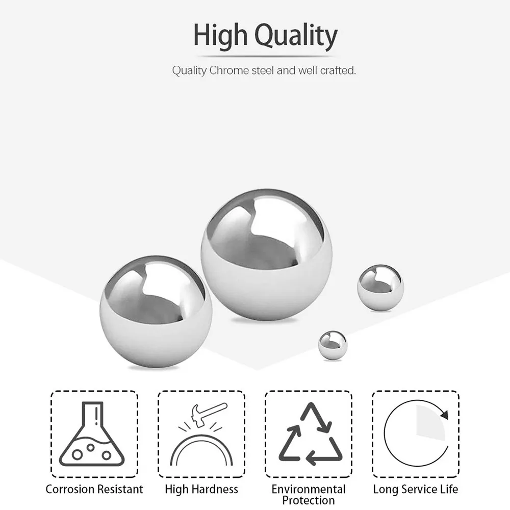 

510PC 304 Steel Ball 2mm-8mm Assortment Precision Bearing Ball Suitable For Linear Slider Ball Screw No Magnet