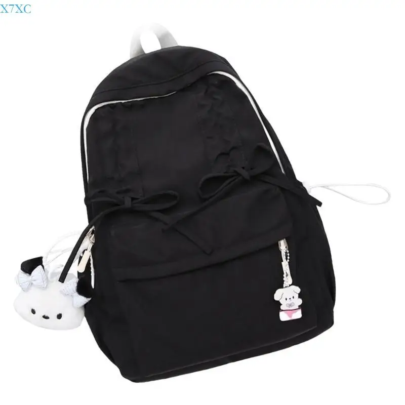

X7XC Japanese Styles Bows Backpack Student School Backpack Water Resistant Backpack