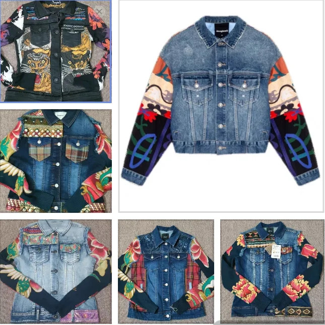 Foreign trade original single Spanish print heavy stitching shoulder casual jacket jacket