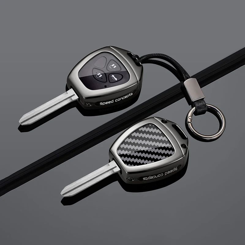 Suitable Zinc Alloy Carbon Fiber for Toyota Camry RAV4 Crown Avalon Corolla Reiz Venza Matrix Yaris Protect Keychain Accessorise