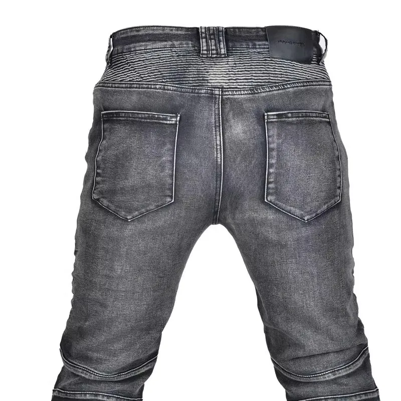 Motorcycle Riding Protection Jeans Motocross Retro Casual Pants Loong Biker Locomotive Straight Cycling Protective Trousers