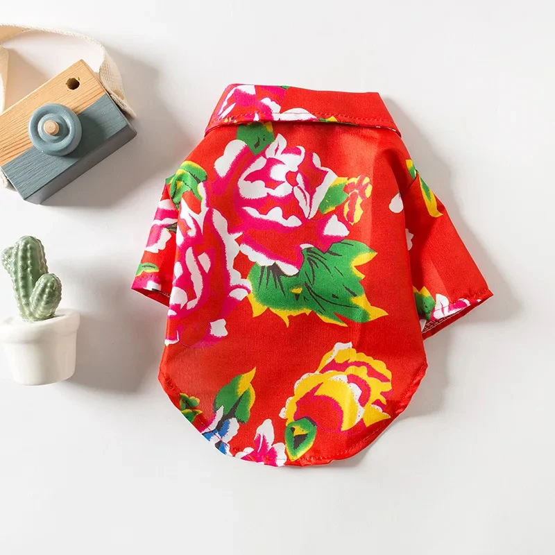 Summer Pet Dog Cat Hawaiian Beach Shirt Breathable Lightweight Puppy Clothes for Small Medium Dogs