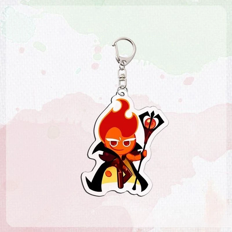 

Acrylic Keychain Cartoon Q-version Toys Fingure Pendant Keyring Bag Car Key Chains Decoration Anime Game Gingerbread Man Kingdom