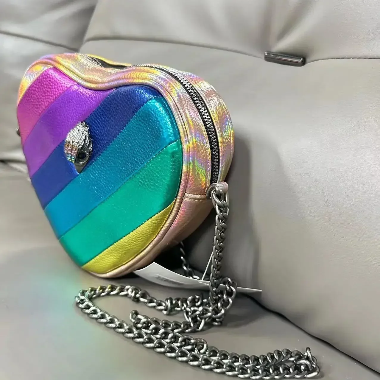 kurt geiger heart bags rainbow london bags mini black purple