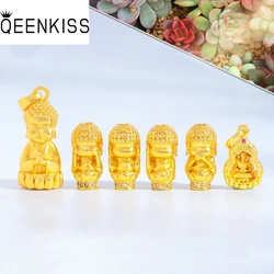 QEENKISS Gold Vintage Buddha Necklace Pendants For Women Men Wedding Party Birthday Christmas Mother Father Lady Gifts PT5179