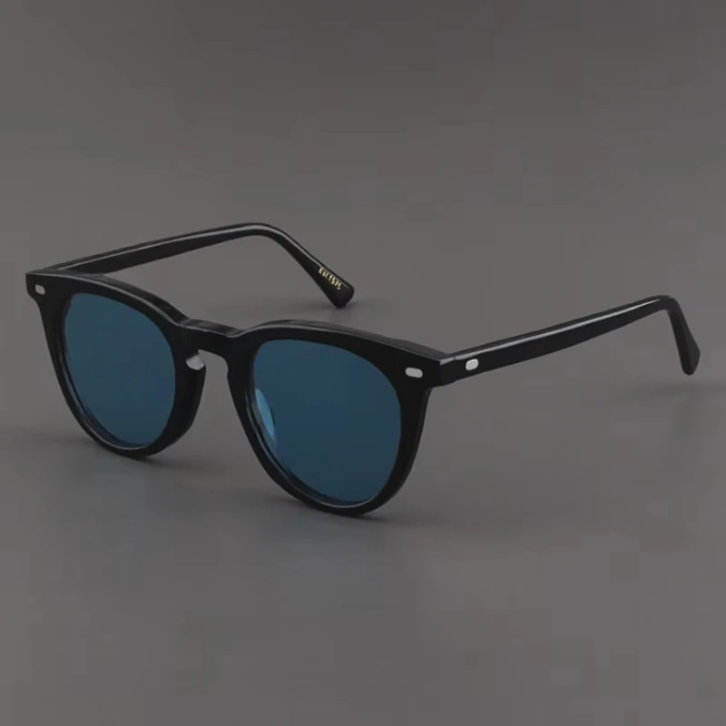 Large Size Acetate Sunglasses for Women Retro Matte Black Frame Fashion Polarized Oval Shape Men Driving Protection SUN GLASSES