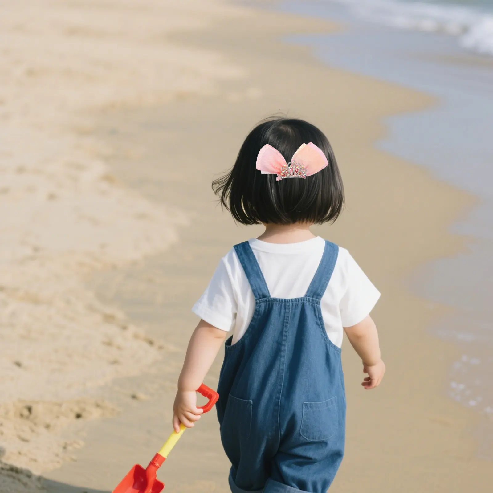 

2Pcs Princess Hair Clips Sparkly Rhinestone Crown Barrette Bow Birthday Party Hair Accessories Barrettes for