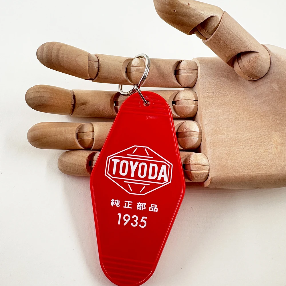 Japanese Retro Camping Style Toyoda Keychain Toyota Trend Fuji Subaru Car Interior Decoration Plate Pendant Keychain