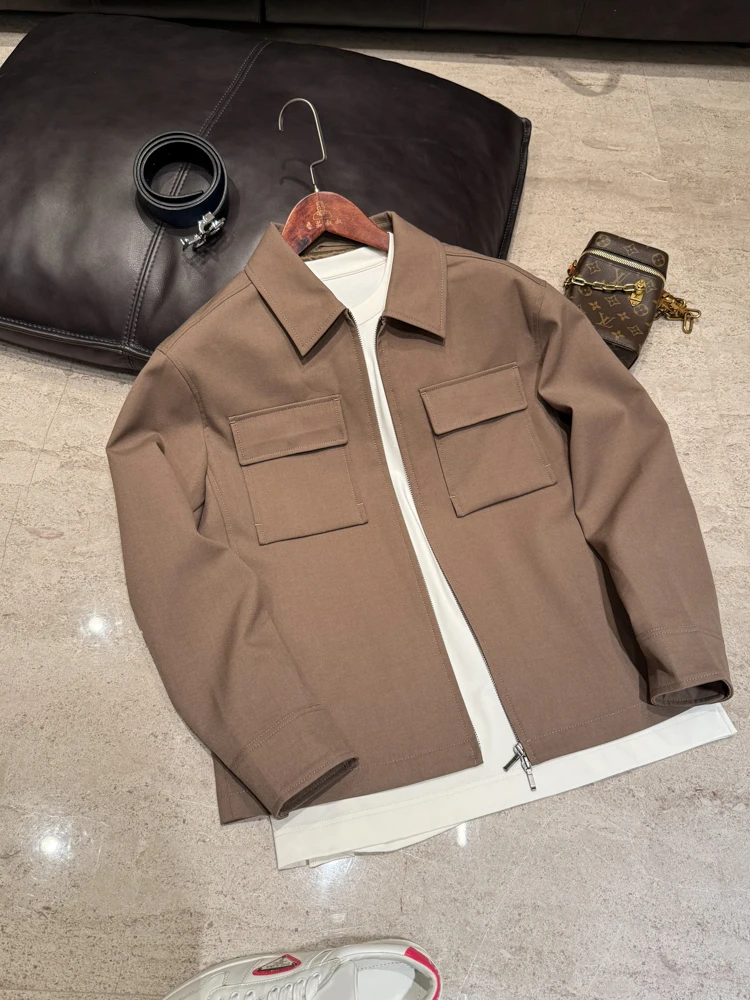 

Ele Men's Busin Casual Jaet Classic ket Admin Mix Wool High Quali Autumn Outerwear Stand Fit ort Sve